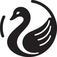 Schwan Logo Vektor Symbol, eben Symbol, schwarz Farbe Silhouette, Weiß Hintergrund 27