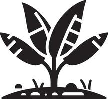 Haus Pflanze Vektor Symbol, Clip Art, Symbol, schwarz Farbe Silhouette