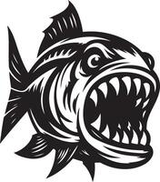 Piranha Fisch Vektor Symbol, Clip Art, Symbol, eben Illustration, schwarz Farbe Silhouette 14