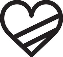 minimal Herz gestalten Vektor Logo Symbol, eben Symbol, schwarz Farbe 7