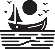 båt vektor logotyp begrepp ikon, ClipArt, symbol, svart Färg silhuett, vit bakgrund 2