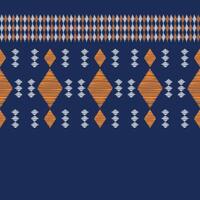 traditionell ethnisch Ikat Motiv Stoff Muster geometrisch Stil.afrikanisch Ikat Stickerei ethnisch orientalisch Muster Blau Hintergrund Hintergrund. abstrakt, Vektor, Illustration. Textur, Rahmen, Dekoration. vektor