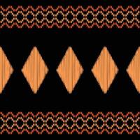 traditionell ethnisch Ikat Motiv Stoff Hintergrund Muster geometrisch .afrikanisch Ikat Stickerei ethnisch orientalisch Muster schwarz Hintergrund Hintergrund. abstrakt, Vektor, Illustration. Textur, Rahmen, Dekoration. vektor