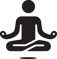 minimal Mann tun Yoga Symbol schwarz Farbe, Clip Art, Symbol, Silhouette 17 vektor