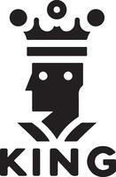 minimal König Marke Logo Konzept, schwarz Farbe Silhouette, Weiß Hintergrund 16 vektor