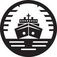 minimal International Versand Tanker Schiff unter runden gestalten Logo Vektor Symbol 5