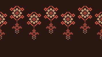 traditionell etnisk motiv ikat geometrisk tyg mönster korsa stitch.ikat broderi etnisk orientalisk pixel brun bakgrund. abstrakt, vektor, illustration. textur, halsduk, dekoration, tapeter. vektor