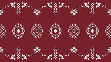 traditionell ethnisch Motive Ikat geometrisch Stoff Muster Kreuz Stich.ikat Stickerei ethnisch orientalisch Pixel rot Hintergrund. abstrakt, vektor, illustration. Textur, Weihnachten, Dekoration, Tapete. vektor