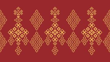 traditionell ethnisch Motive Ikat geometrisch Stoff Muster Kreuz Stich.ikat Stickerei ethnisch orientalisch Pixel rot Hintergrund. abstrakt, vektor, illustration. Textur, Weihnachten, Dekoration, Tapete. vektor