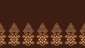 traditionell etnisk motiv ikat geometrisk tyg mönster korsa stitch.ikat broderi etnisk orientalisk pixel brun bakgrund. abstrakt, vektor, illustration. textur, halsduk, dekoration, tapeter. vektor