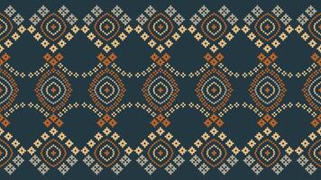 traditionell etnisk motiv ikat geometrisk tyg mönster korsa stitch.ikat broderi etnisk orientalisk pixel grå bakgrund. abstrakt, vektor, illustration. textur, halsduk, dekoration, tapeter. vektor