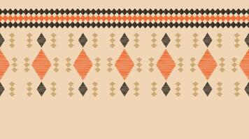 traditionell ethnisch Ikat Motiv Stoff Muster Hintergrund geometrisch .afrikanisch Ikat Stickerei ethnisch Muster braun Sahne Hintergrund Hintergrund. abstrakt, Vektor, Illustration. Textur, Rahmen, Dekoration. vektor