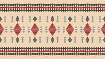 traditionell etnisk ikat motiv tyg mönster bakgrund geometrisk .afrikansk ikat broderi etnisk mönster brun grädde bakgrund tapet. abstrakt, vektor, illustration.texture, ram, dekoration. vektor