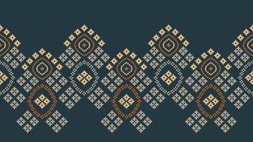 traditionell ethnisch Motive Ikat geometrisch Stoff Muster Kreuz Stich.ikat Stickerei ethnisch orientalisch Pixel grau Hintergrund. abstrakt, vektor, illustration. Textur, Schal, Dekoration, Tapete. vektor