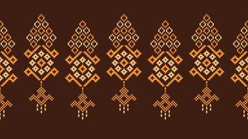 traditionell ethnisch Motive Ikat geometrisch Stoff Muster Kreuz Stich.ikat Stickerei ethnisch orientalisch Pixel braun Hintergrund. abstrakt, vektor, illustration. Textur, Schal, Dekoration, Tapete. vektor