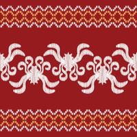 traditionell ethnisch Ikat Motiv Stoff Muster geometrisch Stil.afrikanisch Ikat Stickerei ethnisch orientalisch Muster rot Hintergrund Hintergrund. abstrakt, Vektor, Illustration. Textur, Rahmen, Dekoration. vektor