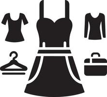 minimal kvinna förkläde vektor ikon silhuett, ClipArt, symbol, svart Färg silhuett 24