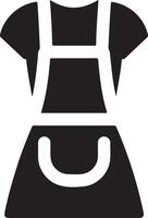 minimal kvinna förkläde vektor ikon silhuett, ClipArt, symbol, svart Färg silhuett 11