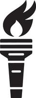 Fackel Licht Vektor Symbol Silhouette, Clip Art, Symbol, schwarz Farbe Silhouette 7