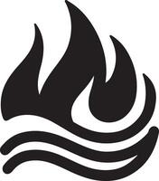 minimal Feuer Flamme Logo horizontal fließen Zeichen Vektor Symbol Silhouette, Weiß Hintergrund 11