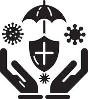 minimal antibakteriell Verteidigung Symbol, schwarz Farbe Silhouette, Logo, Clip Art, Symbol, schwarz Farbe Silhouette 5 vektor