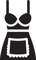 minimal kvinna förkläde vektor ikon silhuett, ClipArt, symbol, svart Färg silhuett 6