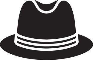 minimal retro Hut Symbol, Clip Art, Symbol, schwarz Farbe Silhouette 35 vektor