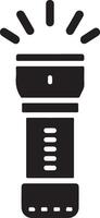minimal Taschenlampe Vektor Symbol Silhouette, Clip Art, Symbol, schwarz Farbe Silhouette 13