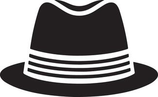 minimal retro hatt ikon, ClipArt, symbol, svart Färg silhuett 33 vektor