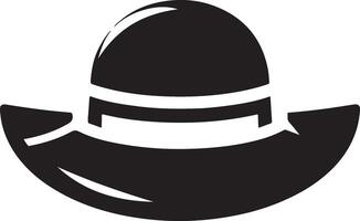 minimal retro Hut Symbol, Clip Art, Symbol, schwarz Farbe Silhouette 27 vektor