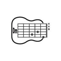 dm Gitarre Akkord Symbol. Basic Gitarre Akkord Vektor Illustration Symbol Design