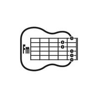 fm gitarr ackord ikon. grundläggande gitarr ackord vektor illustration symbol design