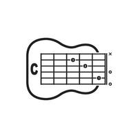 c Gitarre Akkord Symbol. Basic Gitarre Akkord Vektor Illustration Symbol Design