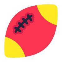 en platt design ikon av rugby, amerikan fotboll vektor