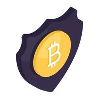 ett ikon design av bitcoin isolerat på vit bakgrund vektor