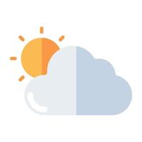 en trendig design ikon av delvis molnig dag vektor