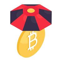 ein kreativ Design Symbol von Bitcoin Versicherung vektor