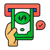perfekt design ikon av Bankomat uttag vektor