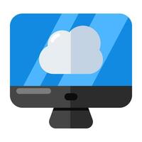 Premium-Download-Symbol des Cloud-Computers vektor