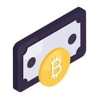 ein Symbol Design von Bitcoin isoliert auf Weiß Hintergrund vektor