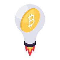 ein Symbol Design von Bitcoin isoliert auf Weiß Hintergrund vektor