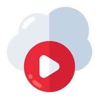 Bearbeitbare Designikone des Cloud-Videos vektor