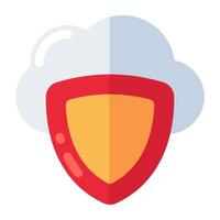 trendig design ikon av moln skydd vektor