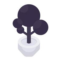 ein Premium-Download-Symbol einer Topfpflanze vektor