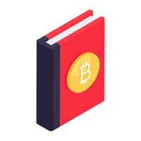 perfekt Design Symbol von Bitcoin Buch vektor