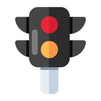 en platt design ikon av trafik lampor vektor