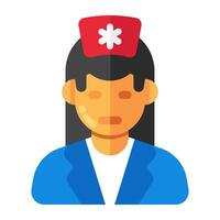 vektor design av sjuksköterska, platt ikon