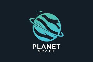 planet logotyp design unik med modern stil vektor