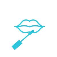 Lippen Pflege Balsam Symbol. isoliert auf Weiß Hintergrund. von Blau Symbol Satz. vektor