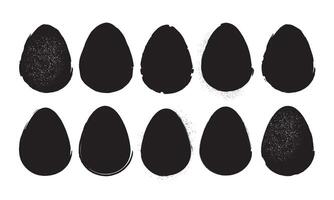 uppsättning av påsk ägg isolerat på vit bakgrund. vektor element för design av hälsning kort. grunge och stam- design